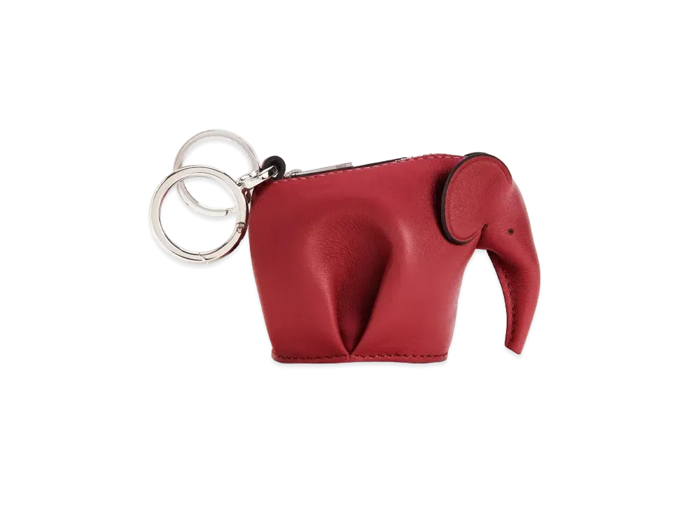 LOEWE Elephant Charm In Classic Calfskin "Rouge"