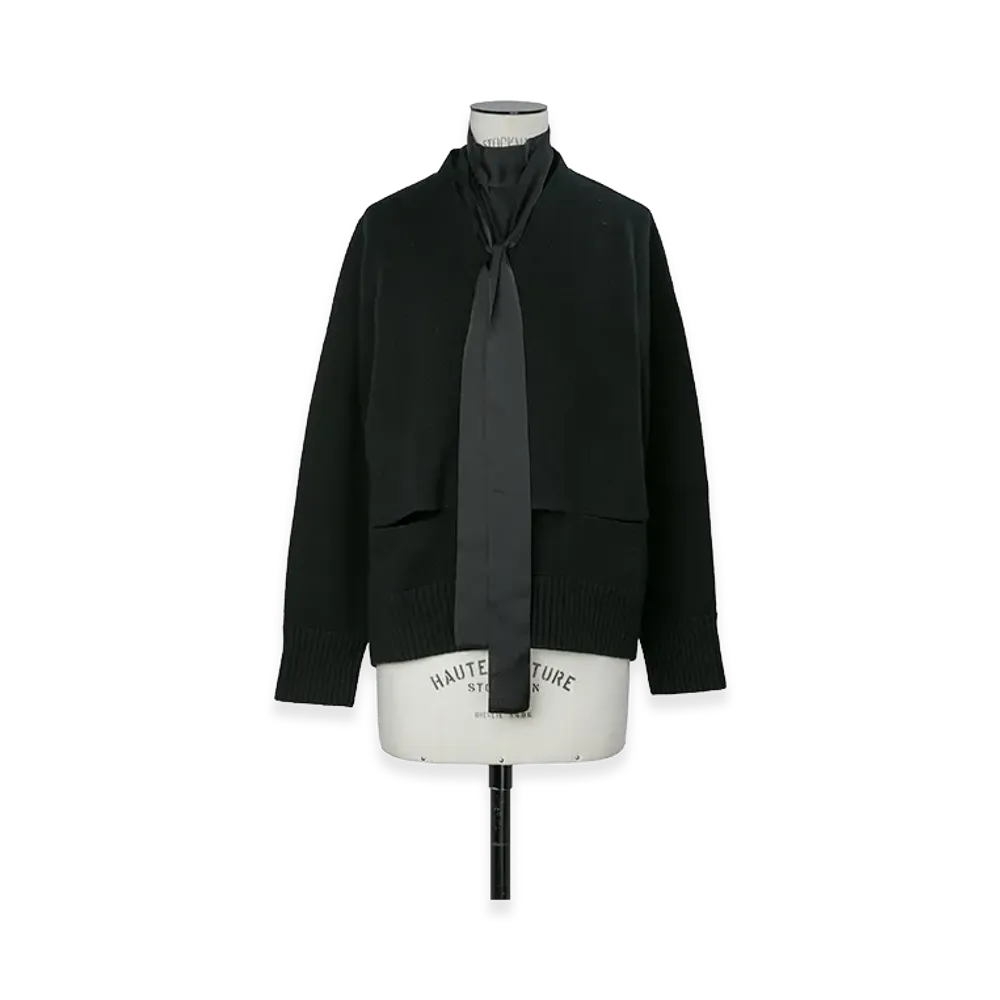 sacai Women's Wool Knit Cardigan "Black"
