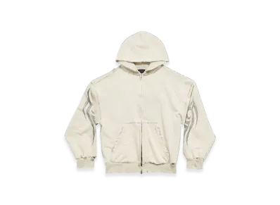 BALENCIAGA Y2K Zip-Up Hoodie Regular Fit "Light Beige"