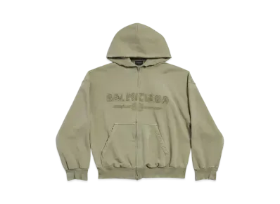 BALENCIAGA Women's New Year Series 25 - Zip-Up Hoodie Regular Fit "Army Green"