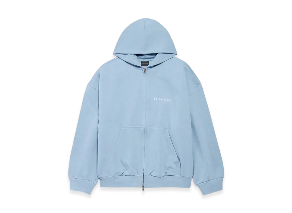 BALENCIAGA BALENCIAGA Back Zip-Up Hoodie Regular Fit "Blue/White"