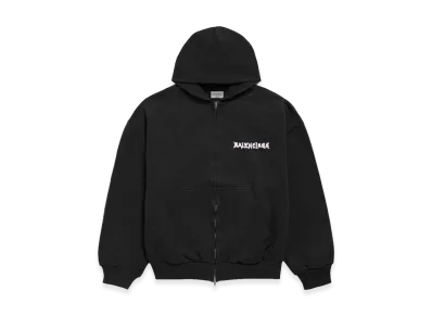 BALENCIAGA DIY Balenciaga Back Zip-Up Hoodie Regular Fit "Black"