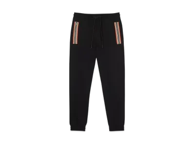 Burberry Men's Icon Stripe Detail Cotton Jogging Pants "Black"