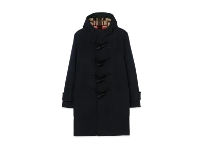 Burberry Men's Wool Blend Duffle Coat "Navy"