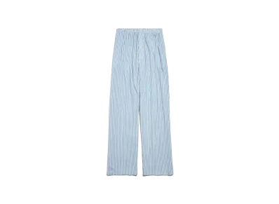 BALENCIAGA Large Pyjama Pants Striped Light Fleece "Light Blue/White/Dark Blue"