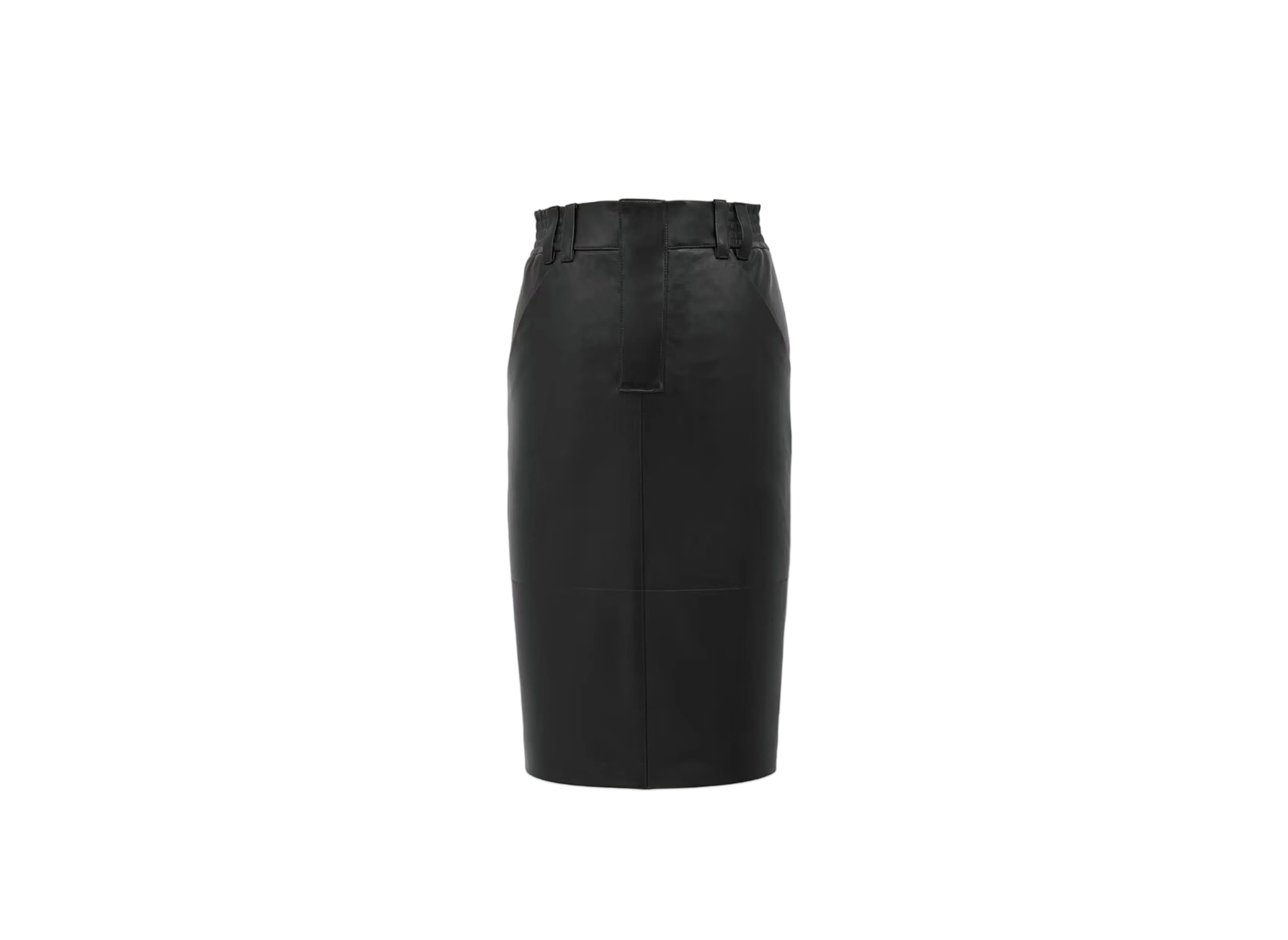 Saint Laurent Women's Pencil Skirt in Shiny Lambskin "Black"