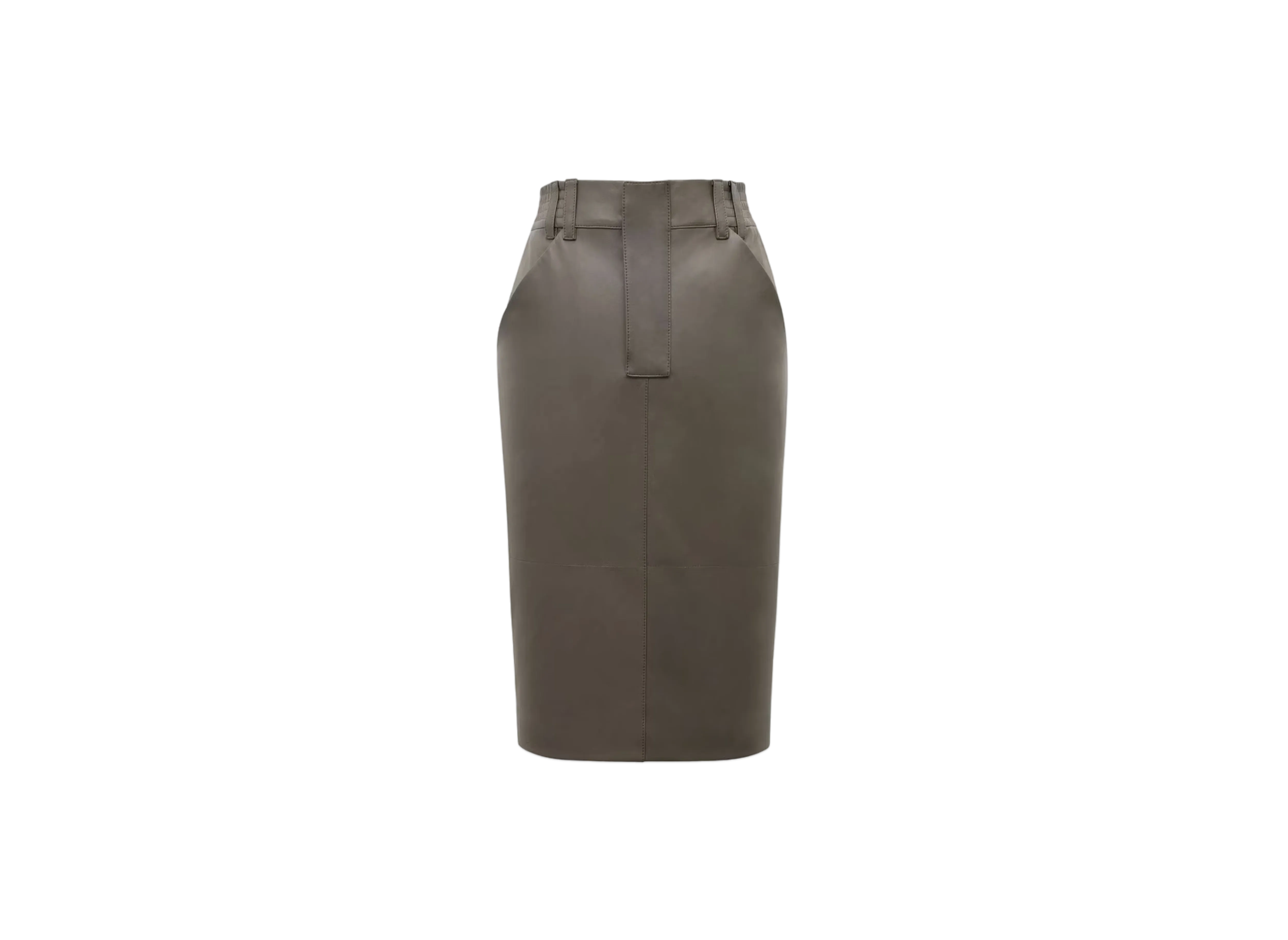 Saint Laurent Women's Pencil Skirt in Shiny Lambskin "Gris"