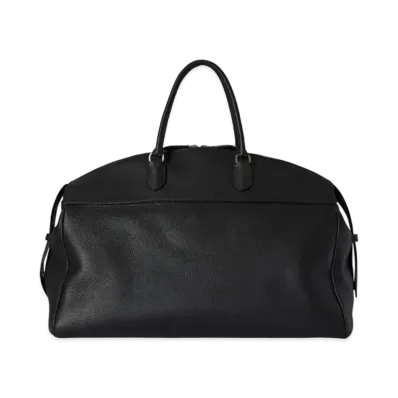 The Row George Duffle in Leather "Black"