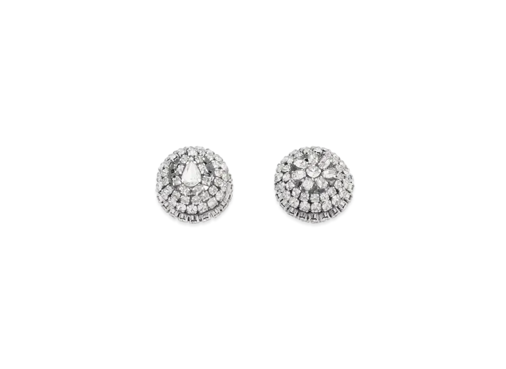 BALENCIAGA Palazzo Round XS Earrings "Antique Silver"