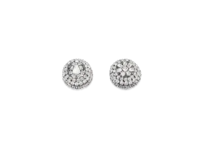 BALENCIAGA Palazzo Round XS Earrings "Antique Silver"