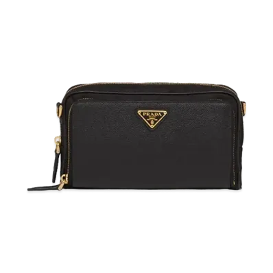 PRADA Nylon & Saffiano Leather Mini Bag "Black"