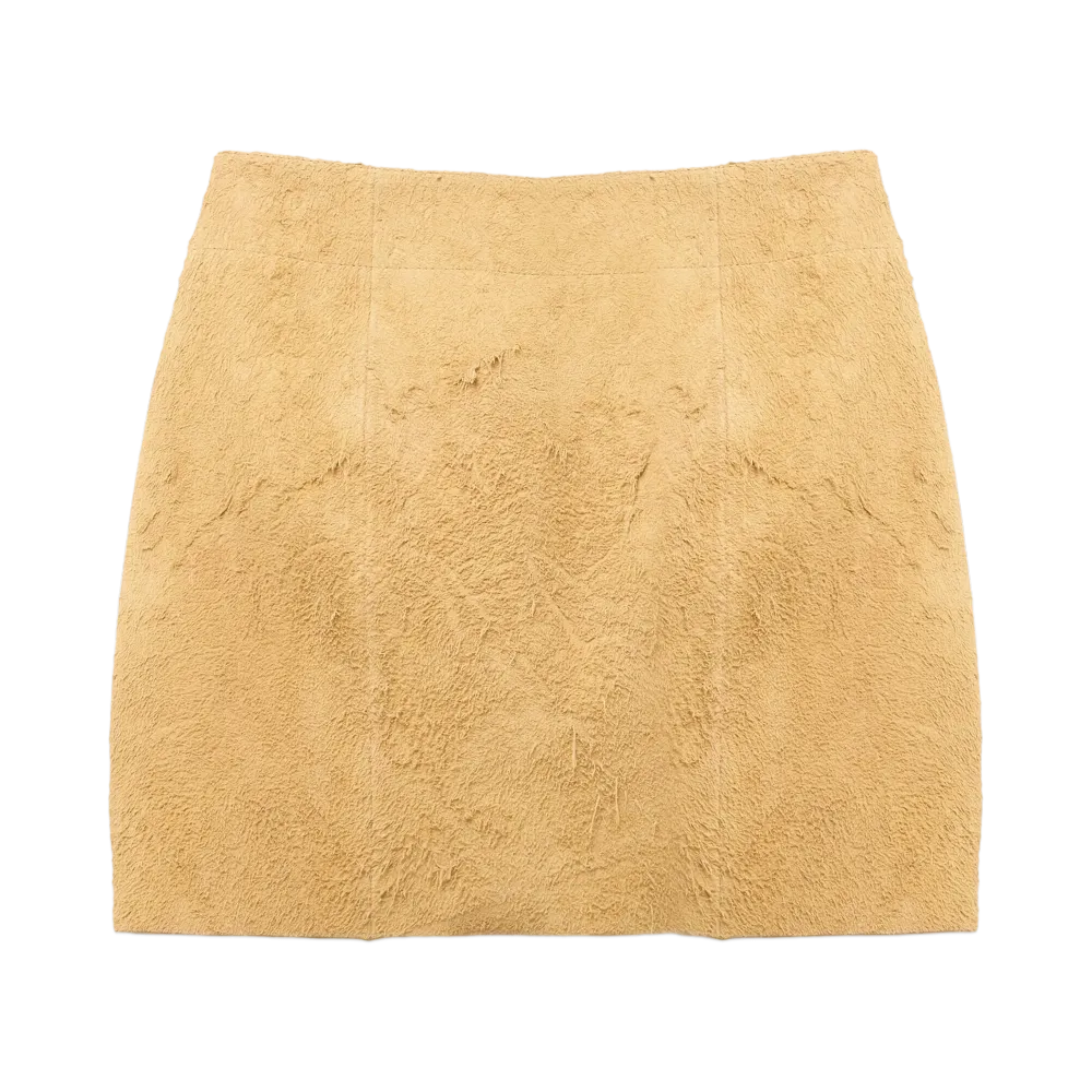 Alexander McQUEEN Suede Miniskirt "Sand"