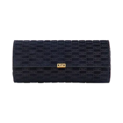 Kithmas Monogram Suede Leather 3-Watch Roll "Ink"