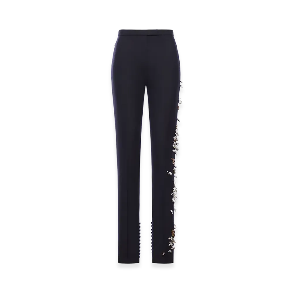 DRIES VAN NOTEN Women's Wool Pandoris Pant "Navy Blue"