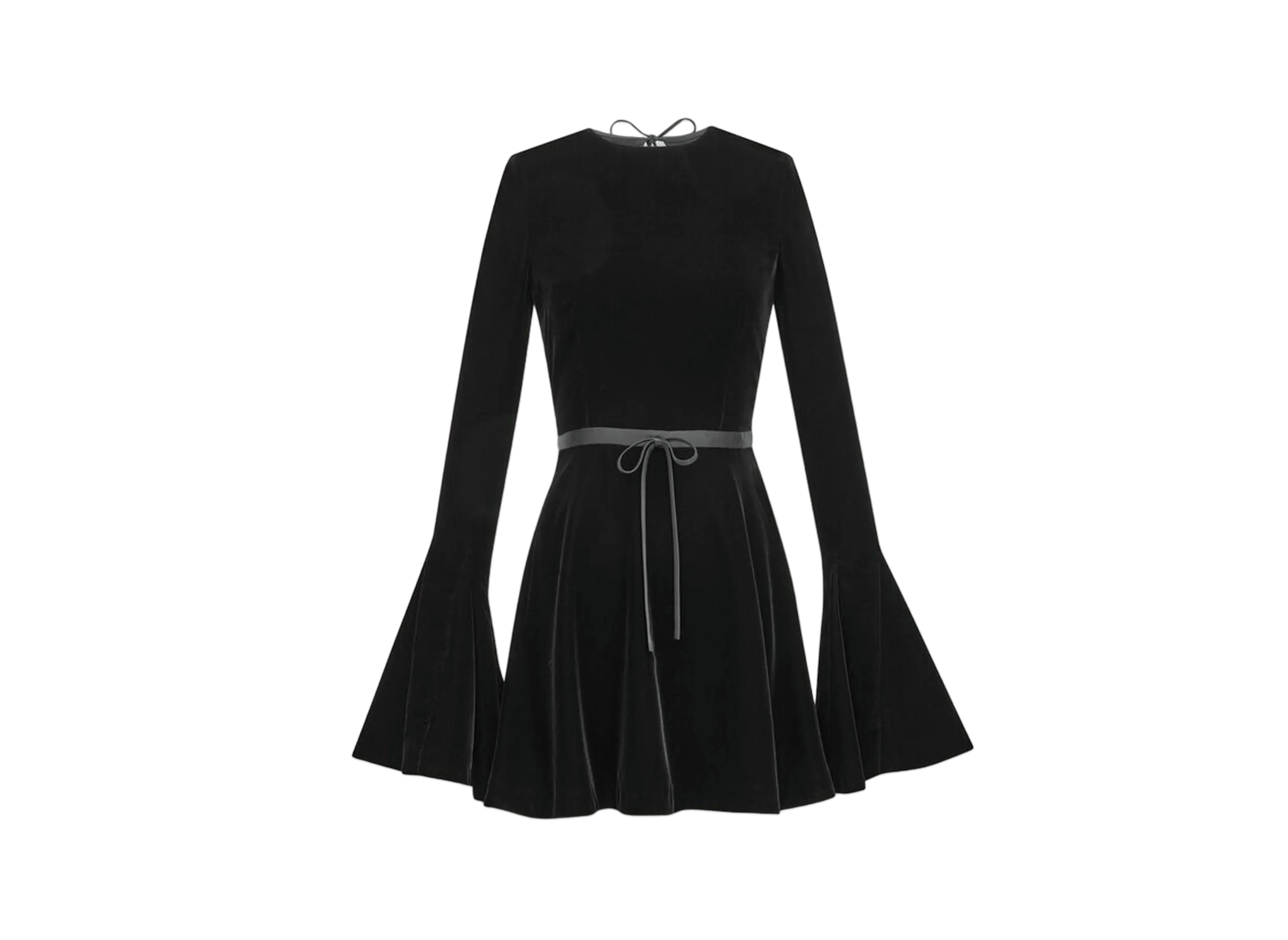 Saint Laurent Women's Backless Skater Dress in Velvet "Black"