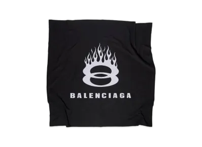 BALENCIAGA Beach Blanket in Cotton "Black/White"