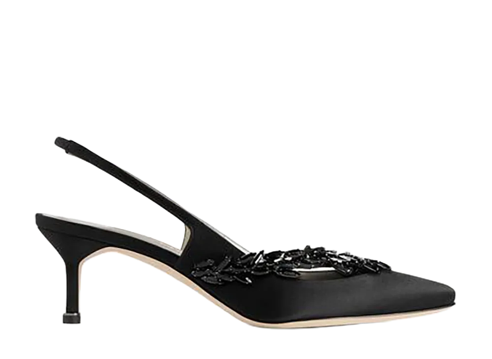 Manolo Blahnik × BALENCIAGA Women's 50mm Slingbacks "Black"