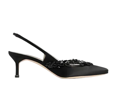 Manolo Blahnik × BALENCIAGA Women's 50mm Slingbacks "Black"