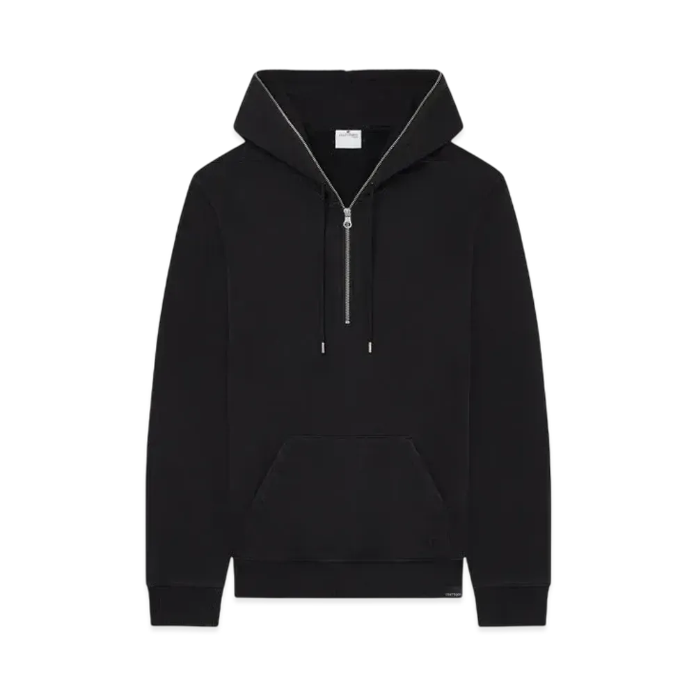 Courreges Zipped Fleece Hoodie "Black"