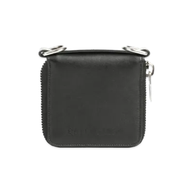 BALENCIAGA Men's Bondage Zip Around Square Wallet "Black"
