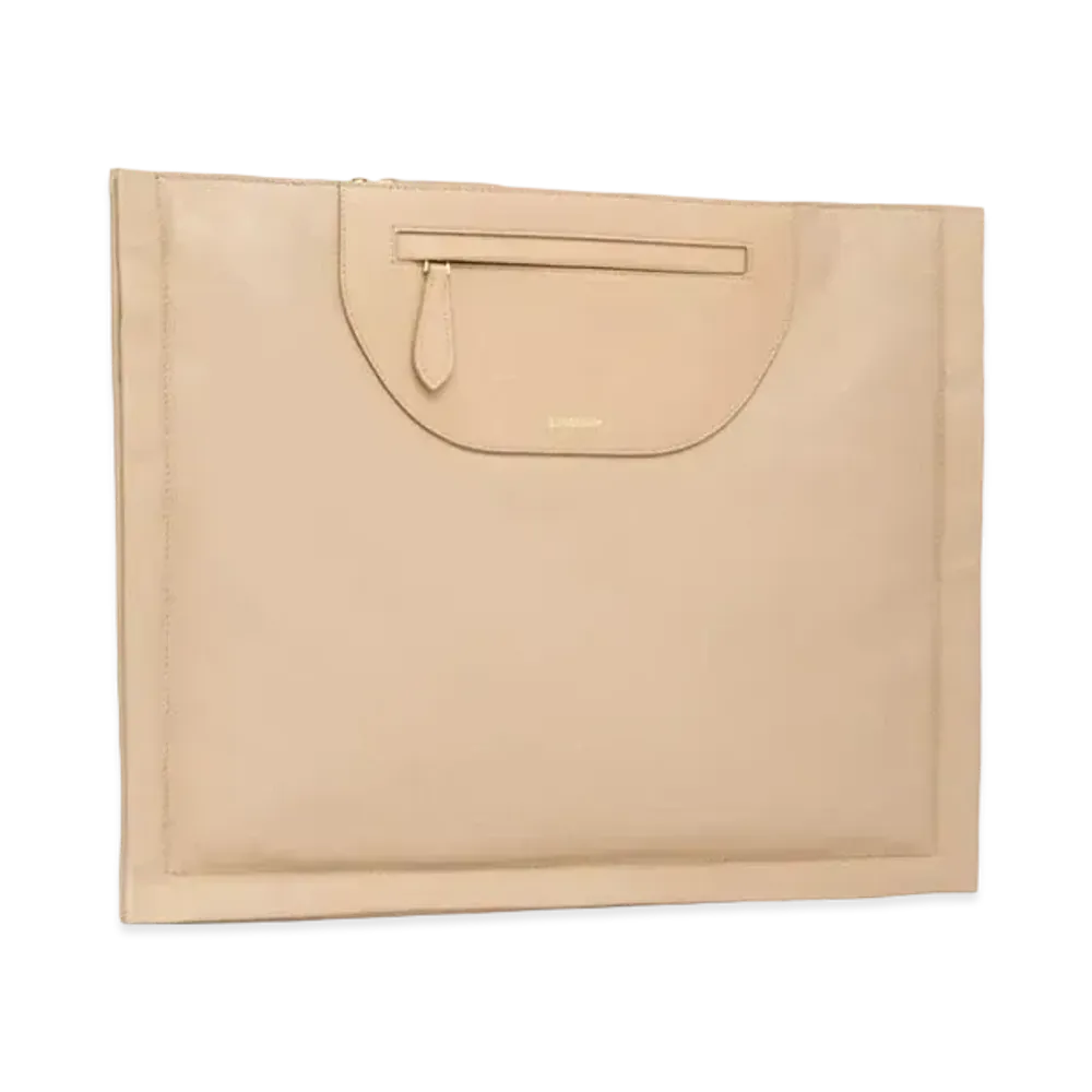 Burberry Leatherlambskin Olympia Scarf Clutch "Cool Beige"