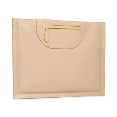 Burberry Leatherlambskin Olympia Scarf Clutch "Cool Beige"