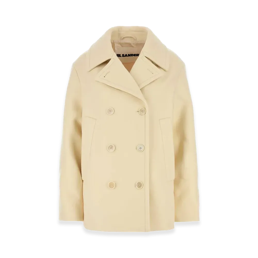 Jil Sander Women's Cream Wool Coat "Yellow"