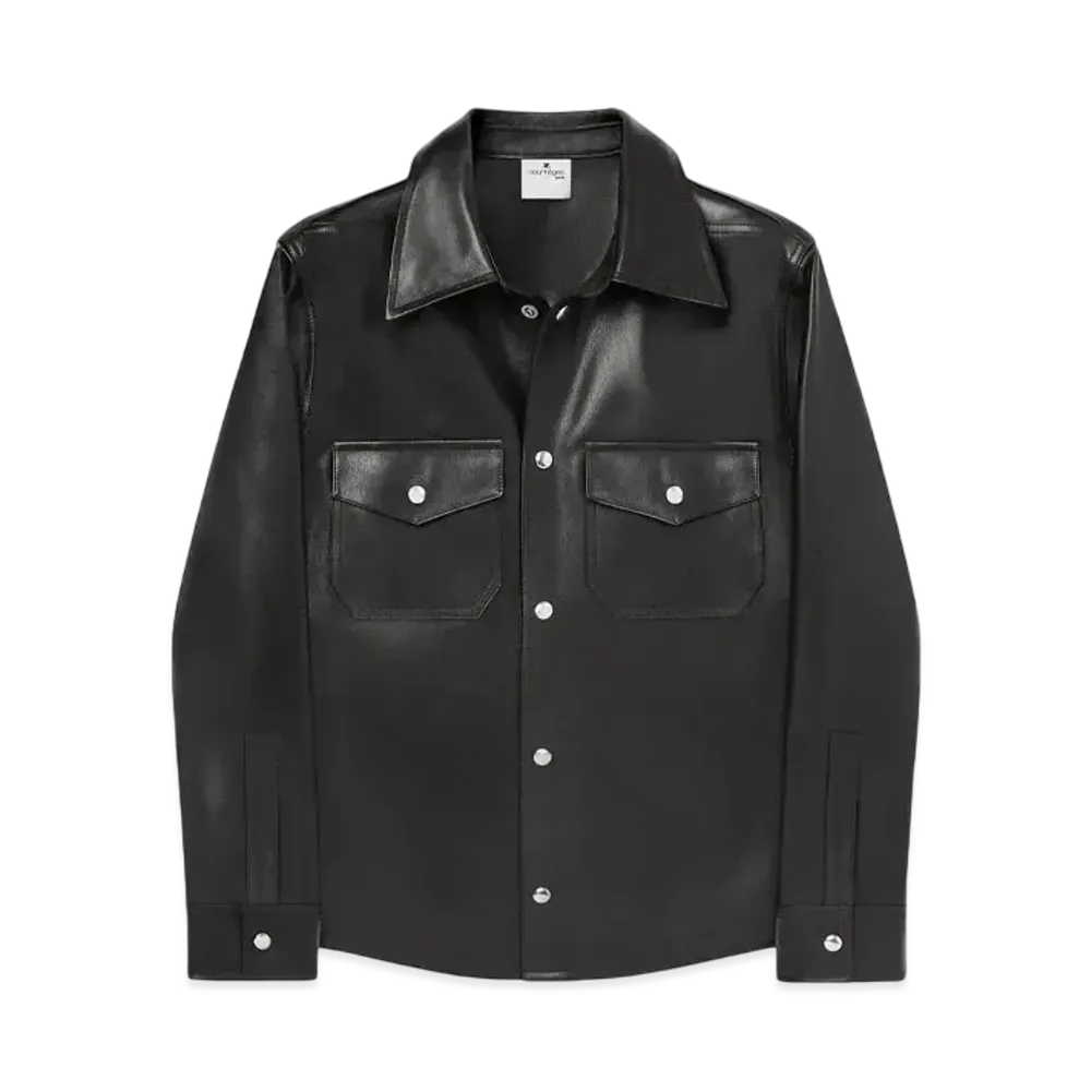 Courreges Patched Pocket Leather Shirt "Black"