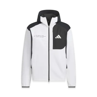 adidas Adaptation Regular Fit Hooded Full Zip Track Top "White/Black"