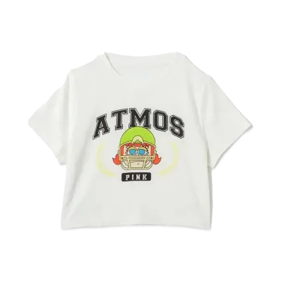 atmos pink x Lili Grumpy Cropped T-Shirt "White"