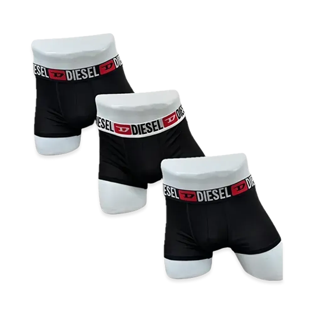 Diesel Three Pack Boxers "All Black Logo"