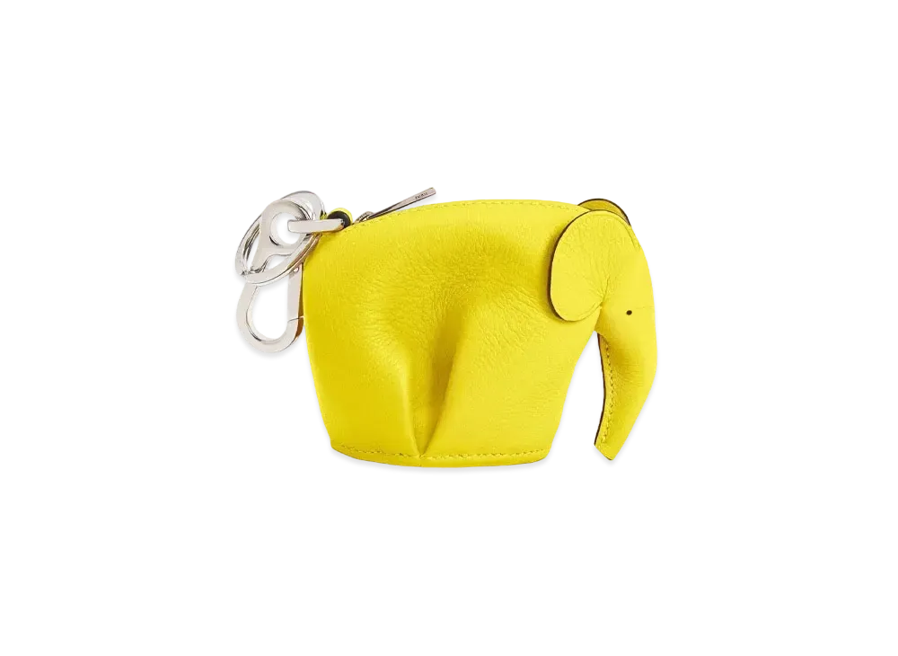 LOEWE Elephant Charm In Classic Calfskin "Yellow"