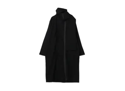 Yohji Yamamoto Pour Homme WOOL RING SOFT COMPRESSION ZIP LONG COAT "Black"