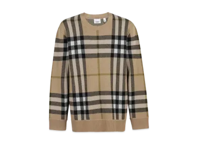 Burberry Men's Cashmere Jacquard Sweater "Soft Fawn"