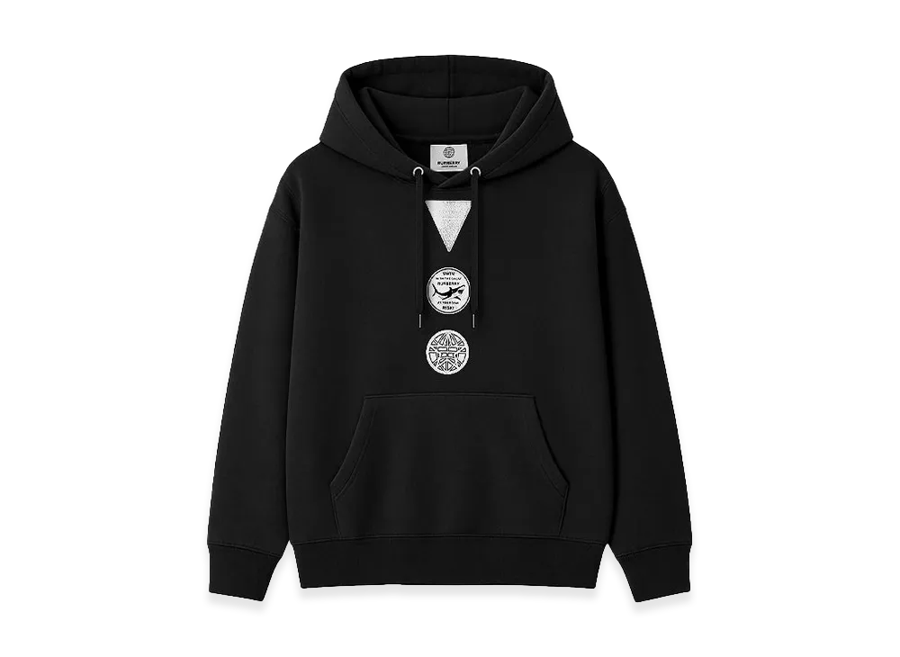 Burberry Printed Cotton Jersey Hoodie "Black"