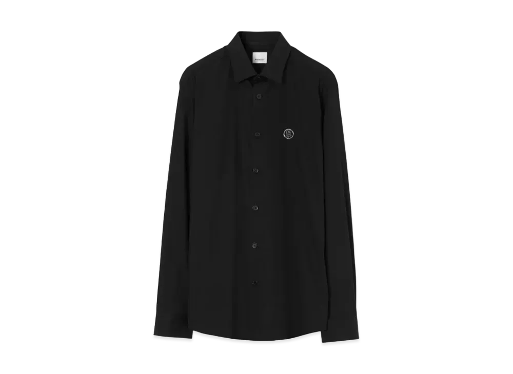 Burberry Men's Monogram Motif Technical Cotton Shirt "Black"