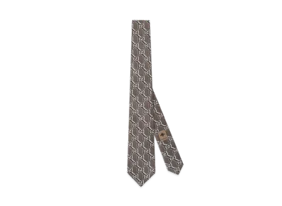 GUCCI Silk Tie with GG Shadow "Beige"