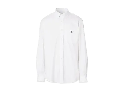 Burberry Men's Monogram Motif Technical Cotton Shirt "White"