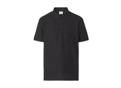 Burberry Men's Monogram Motif Cotton Pique Polo Shirt "Black"