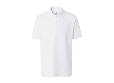Burberry Men's Monogram Motif Cotton Pique Polo Shirt "White"