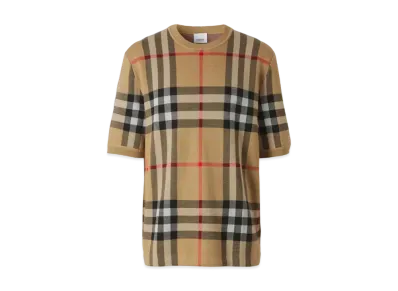 Burberry Men's Check Silk Wool T-shirt "Archive Beige"