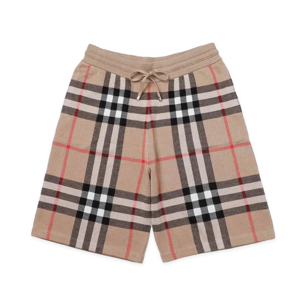 Burberry Check Silk Wool Jacquard Shorts "Archive Beige"