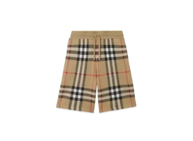 Burberry Men's Check Silk Wool Shorts "Archive Beige"