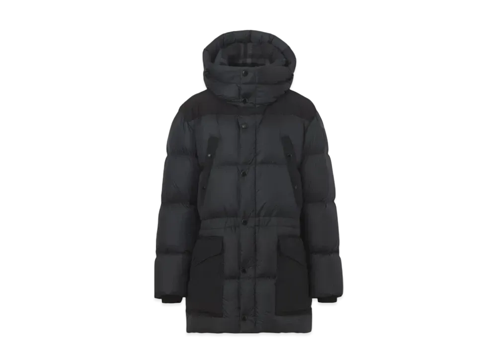 Burberry Men's Logo Applique Nylon Puffer Coat "Charcoal Grey"