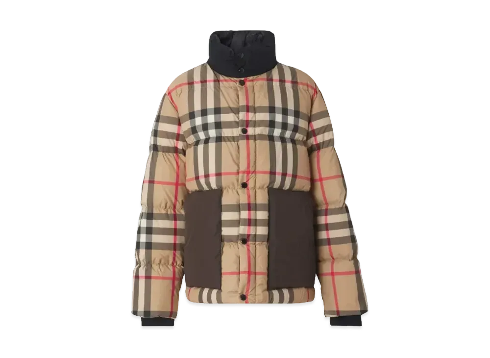 Burberry Men's Check Puffer Jacket "Archive Beige"