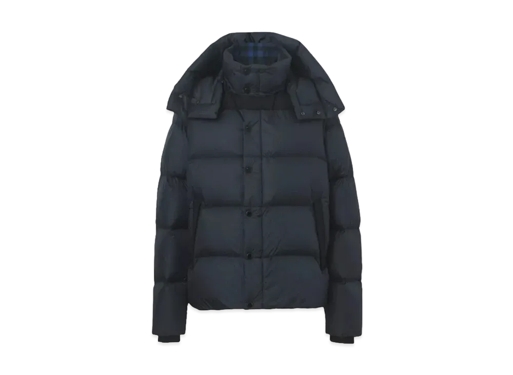 Burberry Men's Detachable Sleeve Hooded Puffer Jacket "Navy"