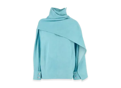 Bottega Veneta Women's Leather Blouse "Light Blue"