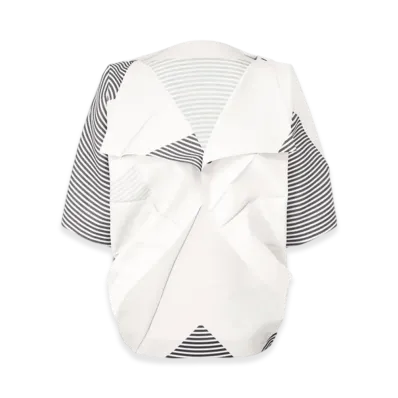 132 5. ISSEY MIYAKE Fold Ramie Print "White"