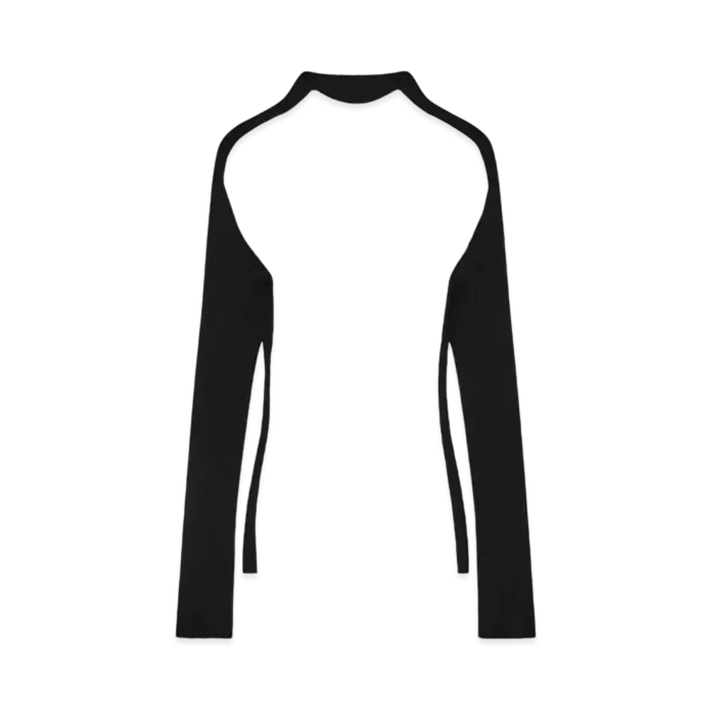 Courreges Contrast Frame Rib Knit Sweater "Blanc/Noir"