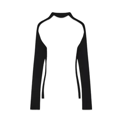 Courreges Contrast Frame Rib Knit Sweater "Blanc/Noir"